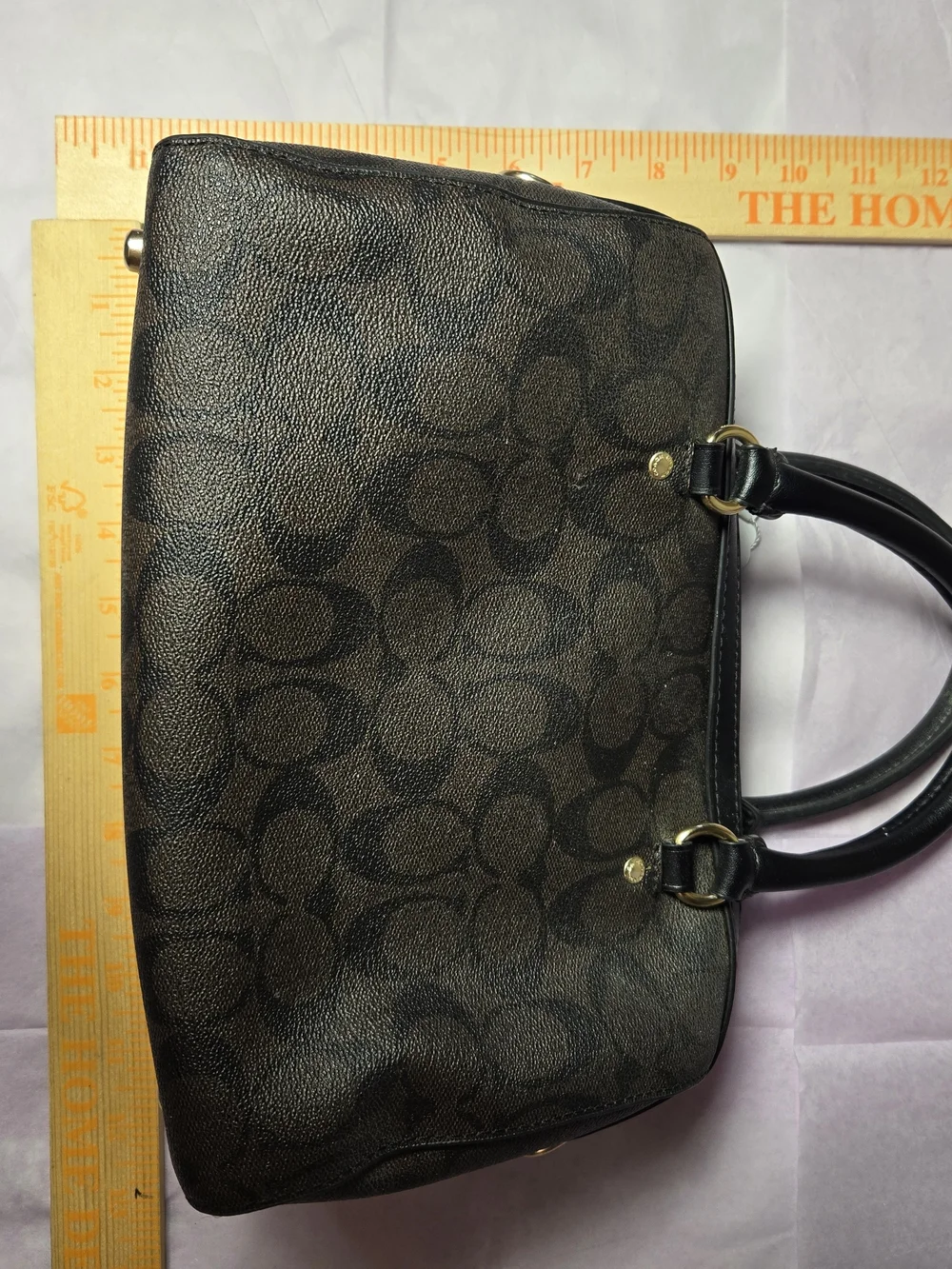 Coach Dark Brown/Black Signature Mini Satchel